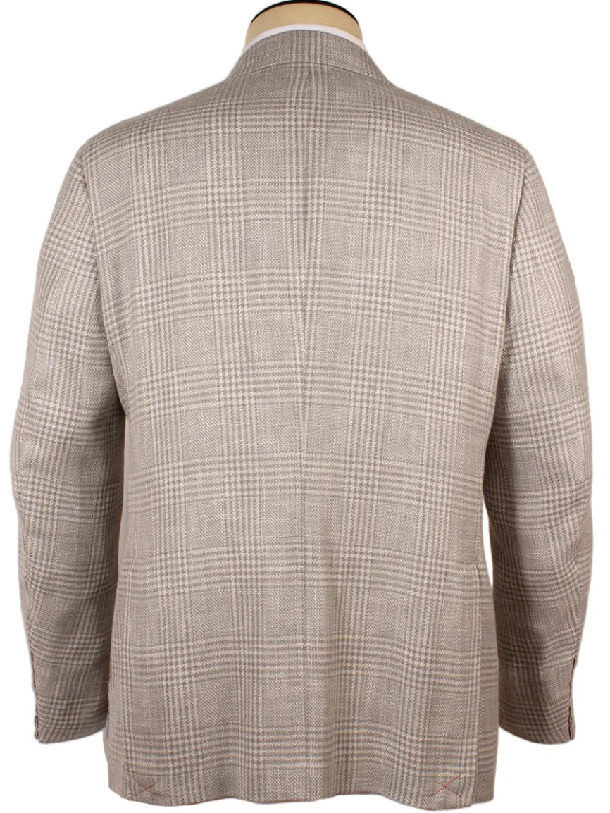 Isaia Capri Sport Jacket in Cream Glenn Plaid