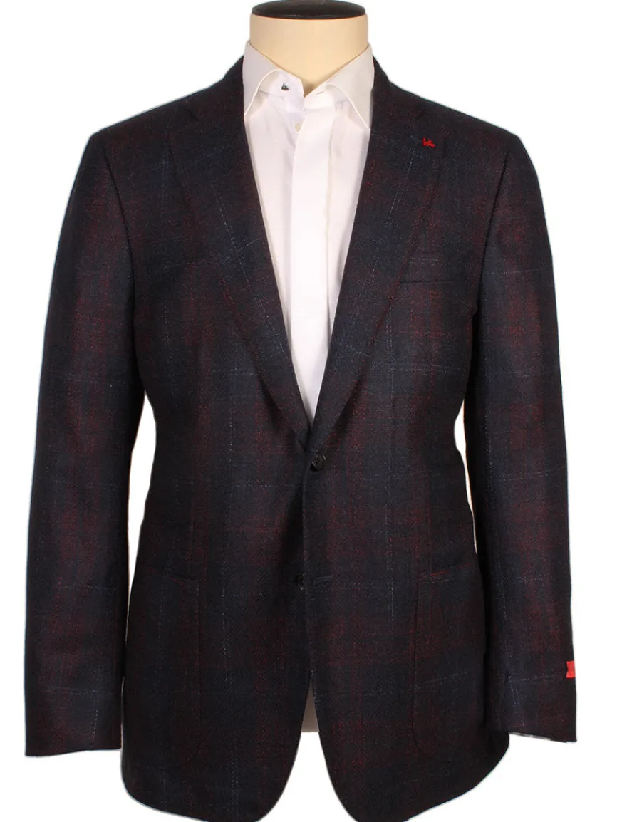 Isaia Sanita Patch Pocket Sport Jacket in Navy