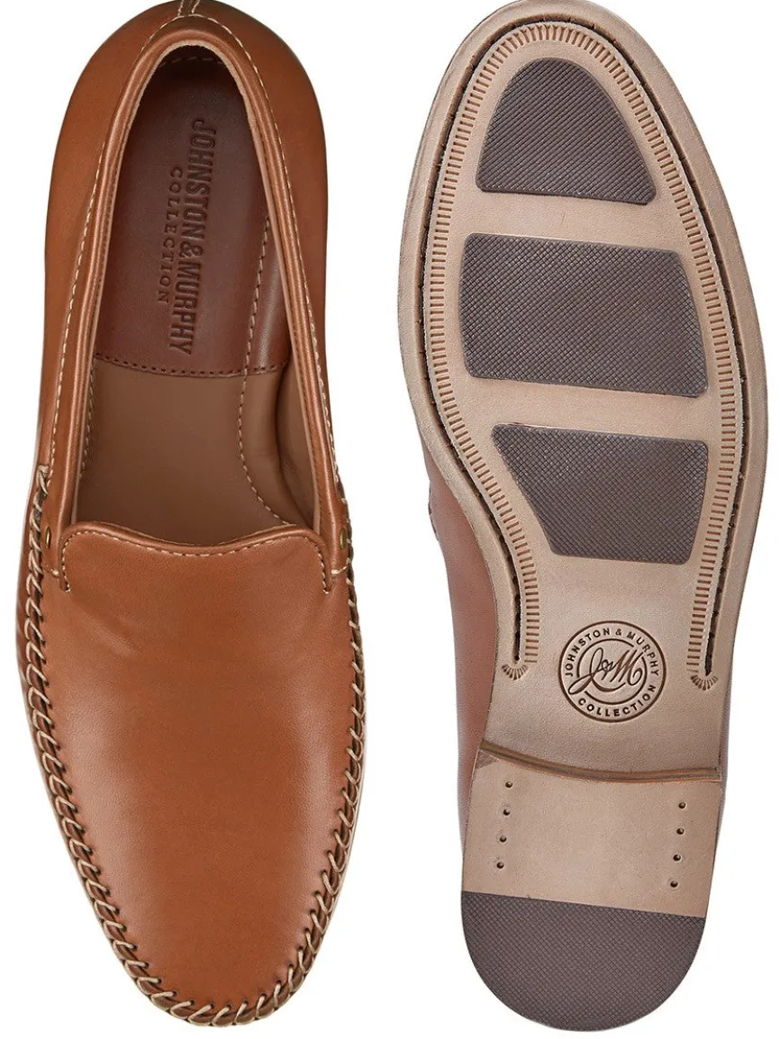 J & M Collection Baldwin Whipstitch Venetian in Cognac Sheepskin