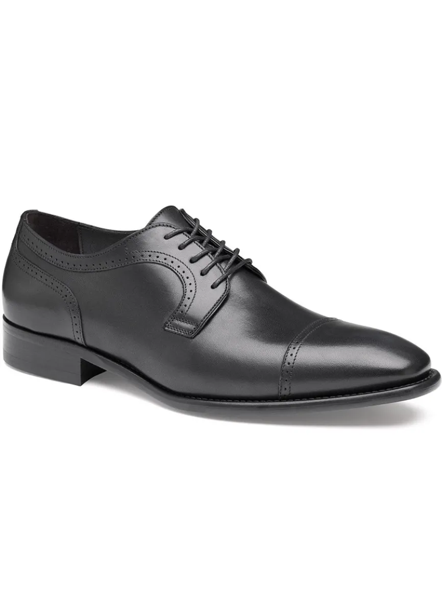 J & M Collection Cormac Cap Toe in Black Italian Calfskin