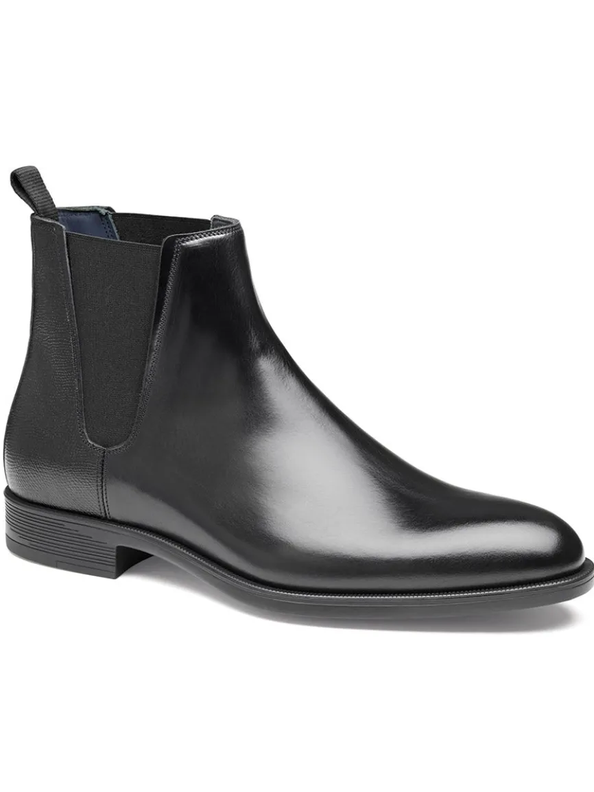 J & M Collection Flynch Chelsea Boot in Black Italian Calfskin