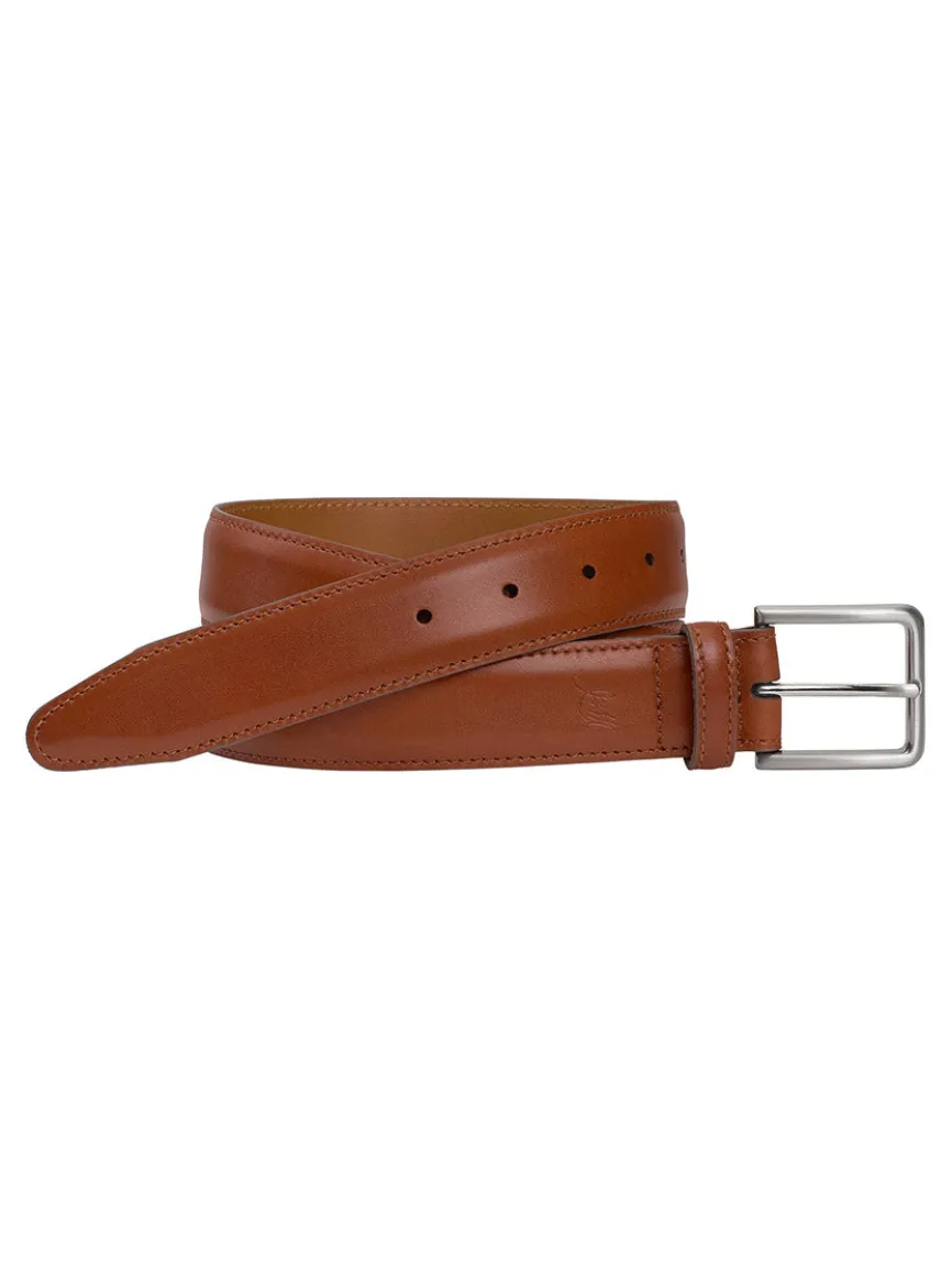 J & M Collection Flint Belt in Cognac Italian Calfskin