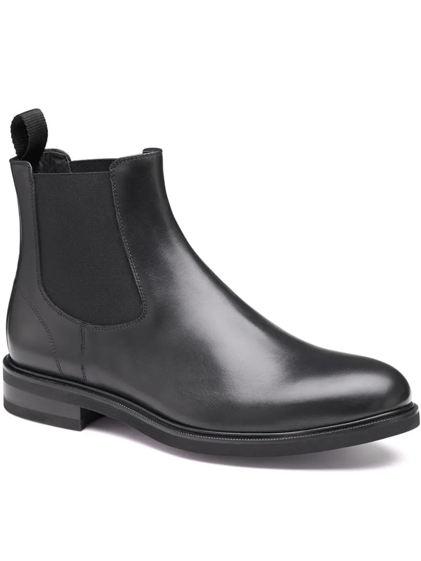 J & M Collection Hartley Chelsea Boot in Black Italian Calfskin