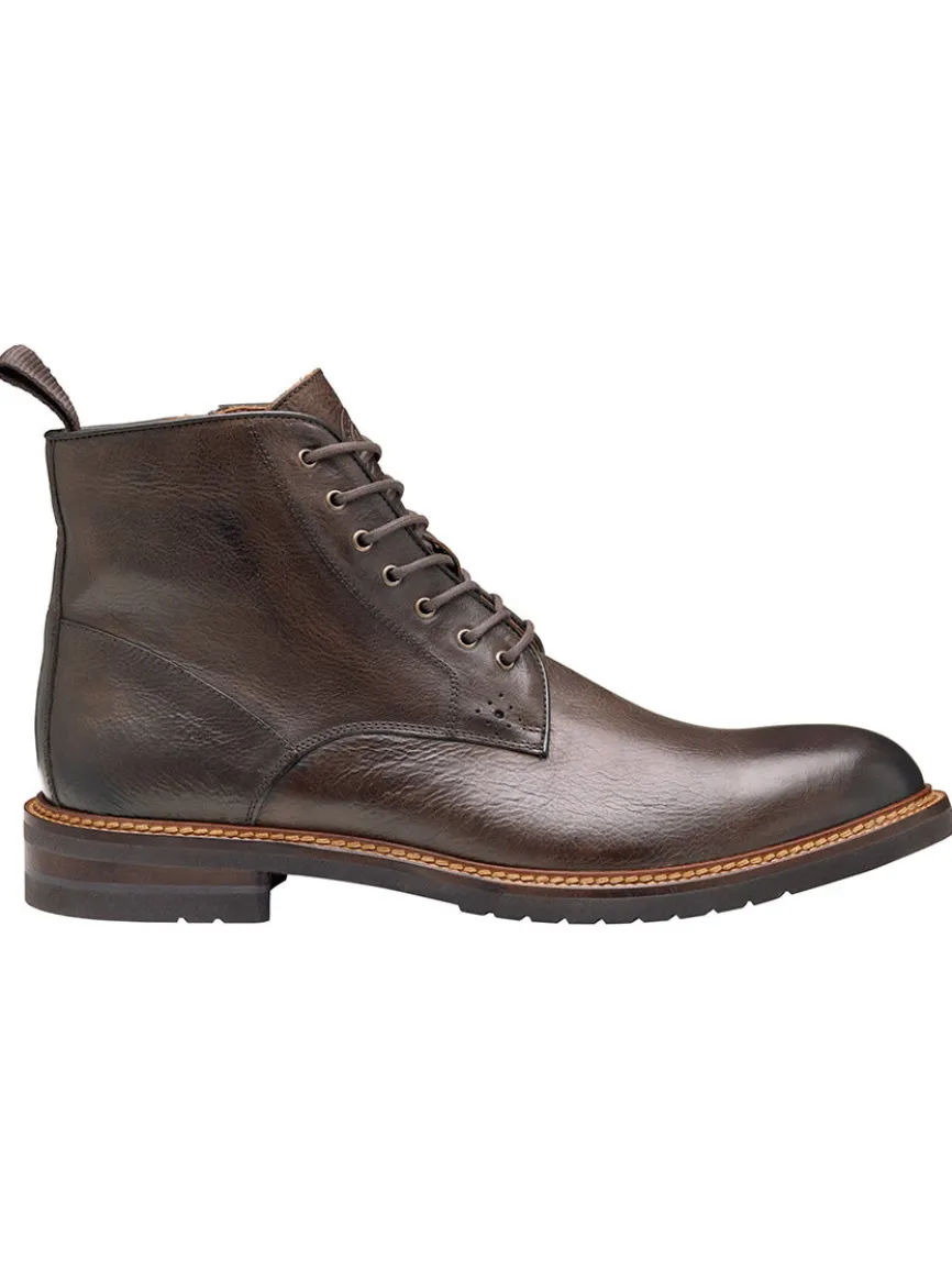 J & M Collection Hartford Plain Toe Boot in Dark Brown Italian Calfskin