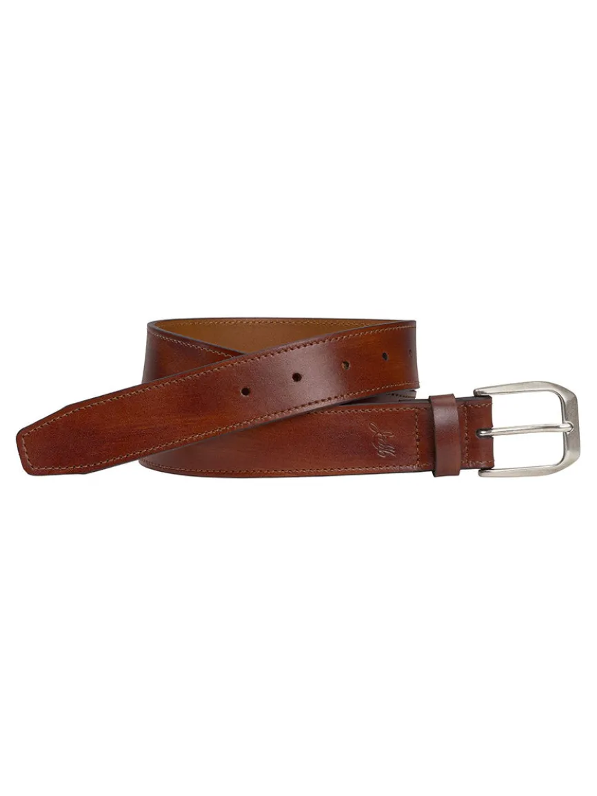 J & M Collection Jameson Belt in Cognac Italian Calfskin