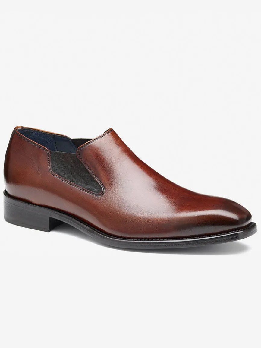 J & M Collection Larson Slip-On in Mahogany Italian Calfskin