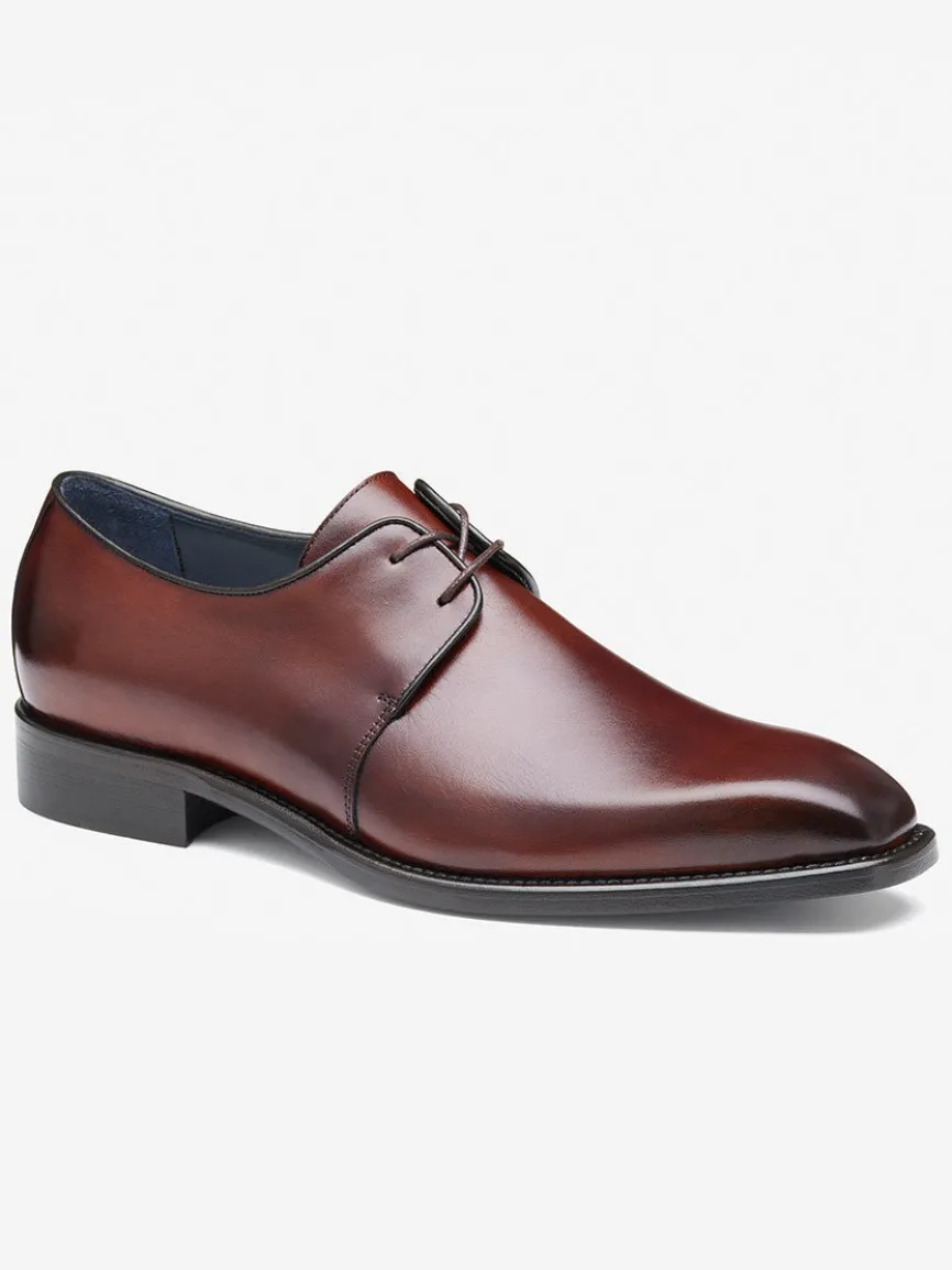 J & M Collection Larson 2-Eye Plain Toe in Mahogany Italian Calfskin