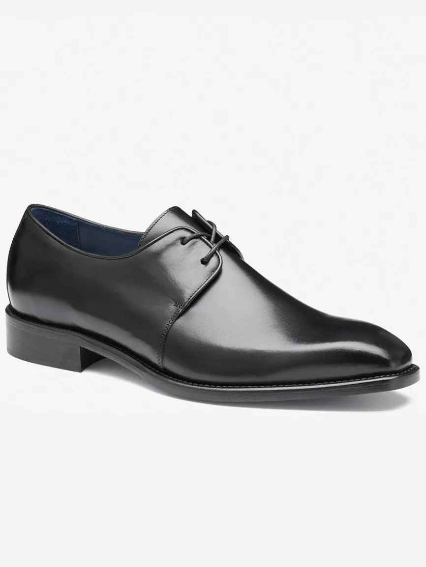 J & M Collection Larson 2-Eye Plain Toe in Black Italian Calfskin