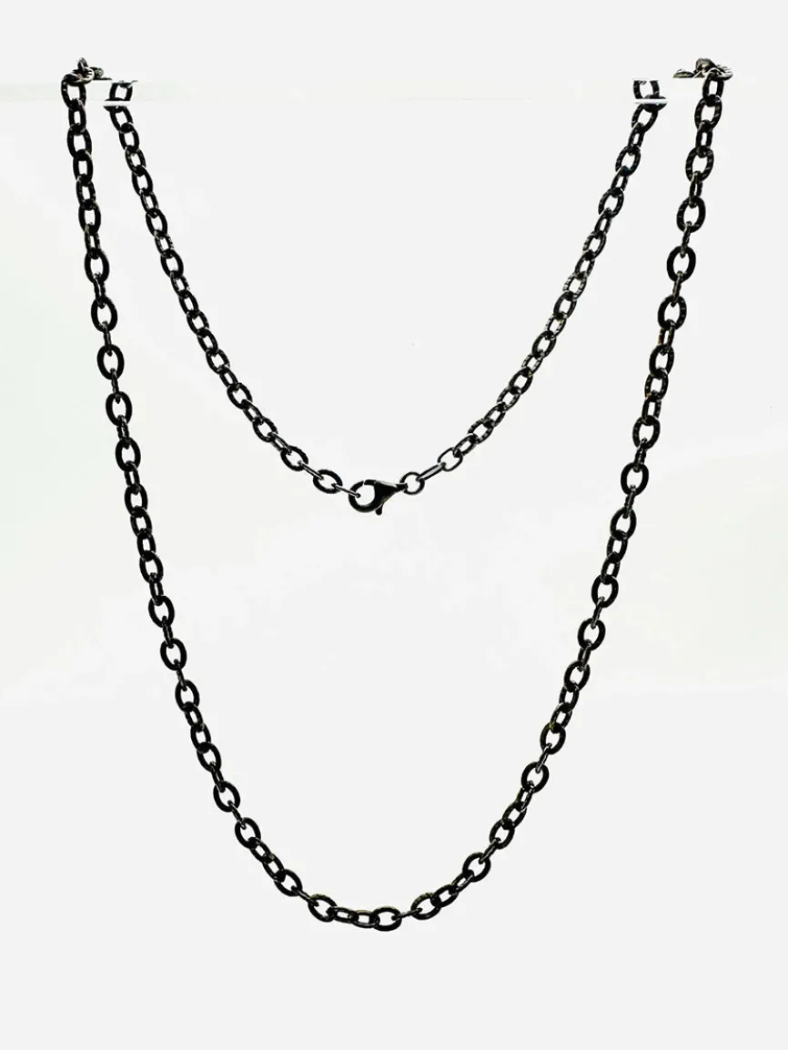JMNYC Designs 3mm Rhodium Plated Cable Chain With Sterling Silver 18"