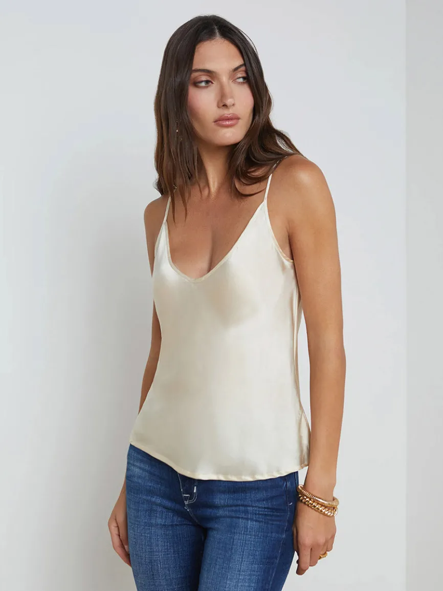 L'Agence Lexi Silk Camisole in Ivory
