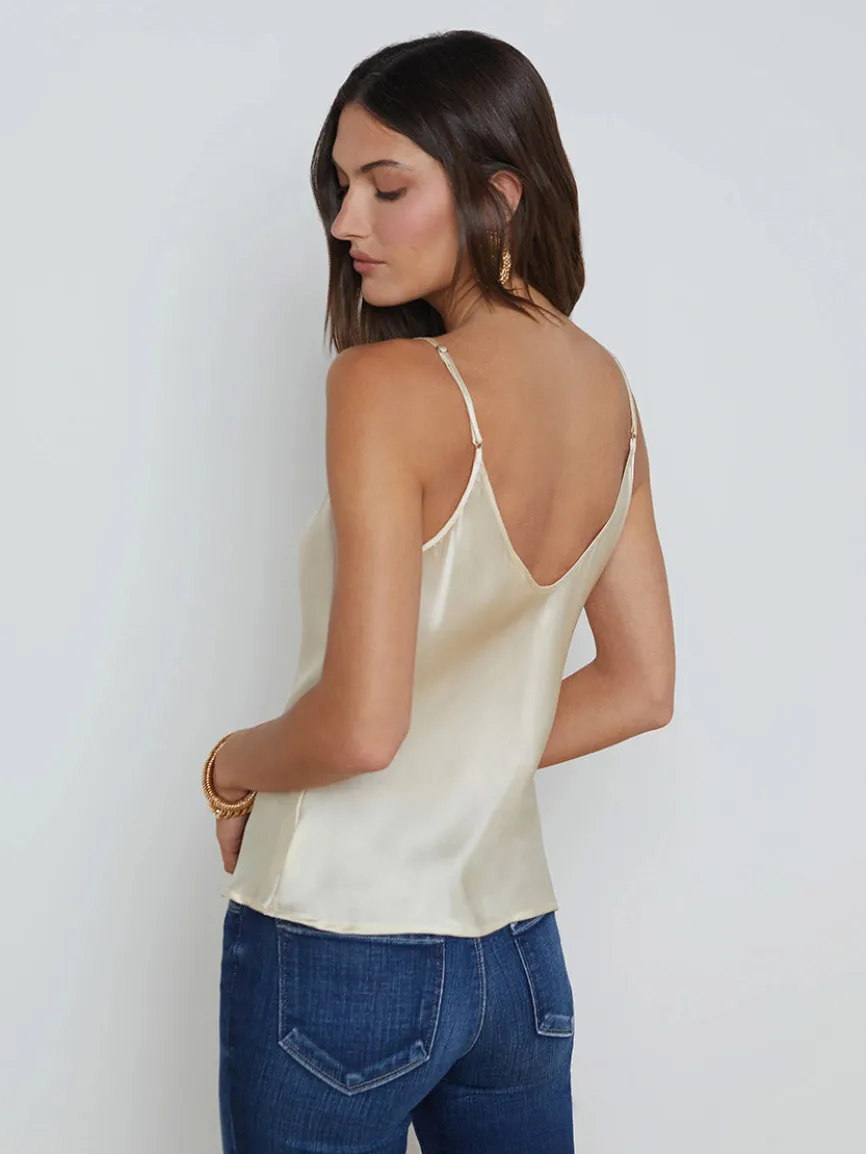 L'Agence Lexi Silk Camisole in Ivory