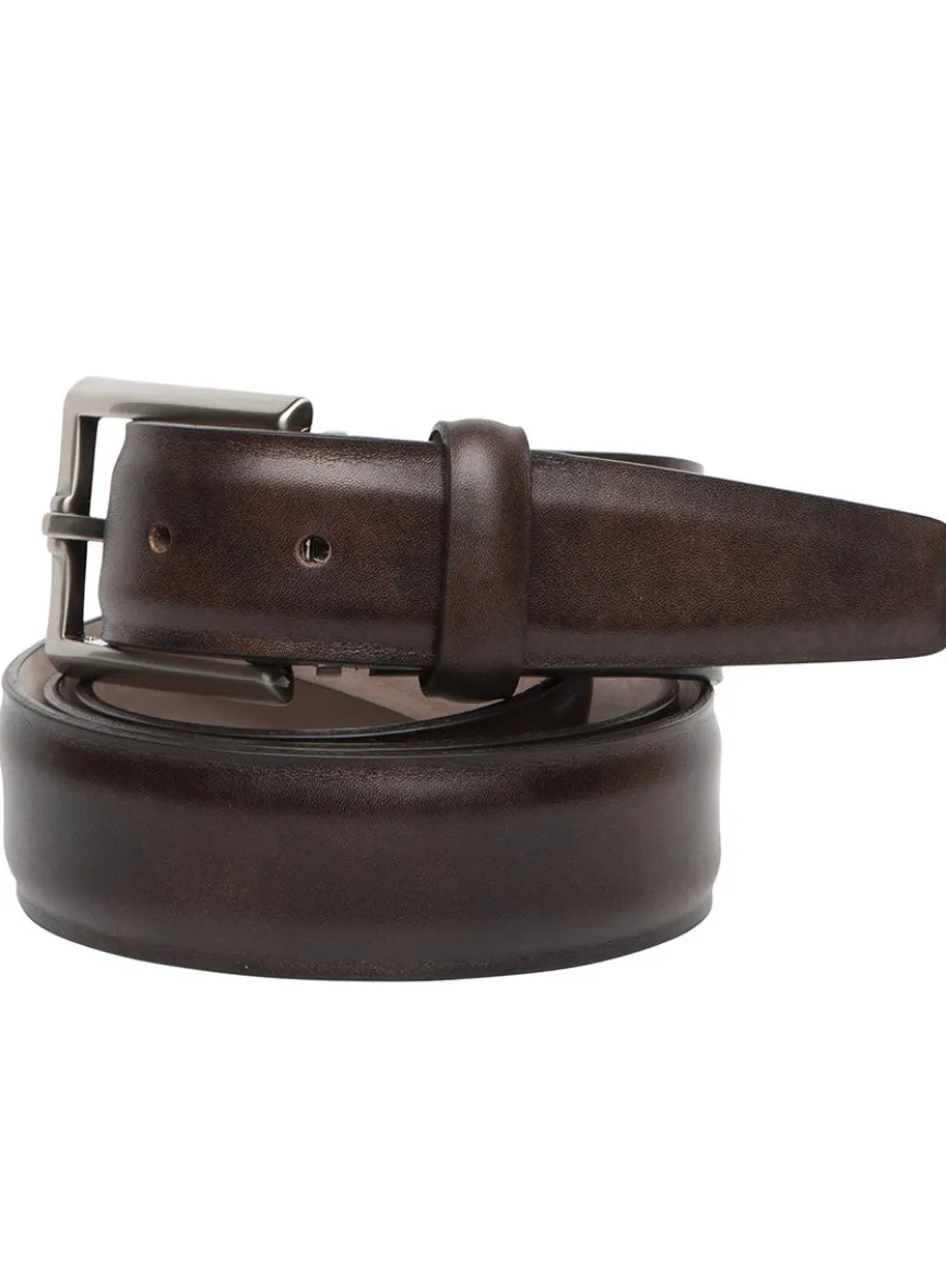 LEN Belts Italian Marbled Calf Belt in Espresso