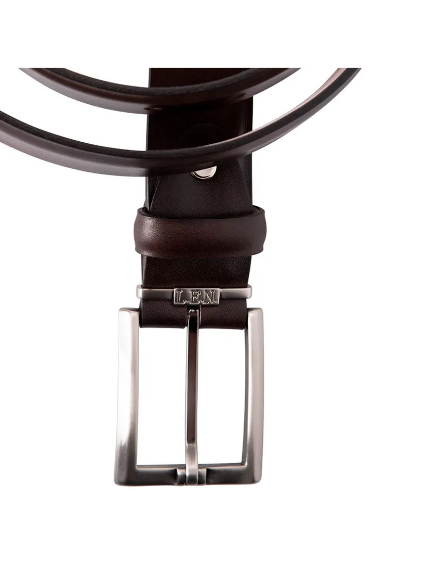 LEN Belts Italian Marbled Calf Belt in Espresso