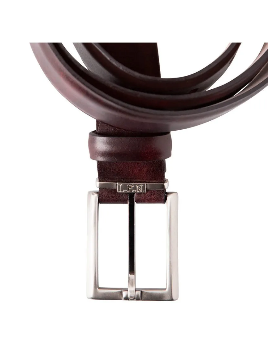 LEN Belts Italian Marbled Calf Belt in Plum