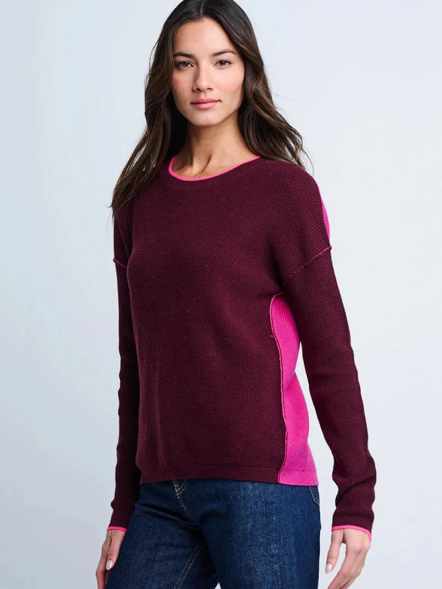 Lisa Todd Around Town Sweater in Wine Hot Orchid