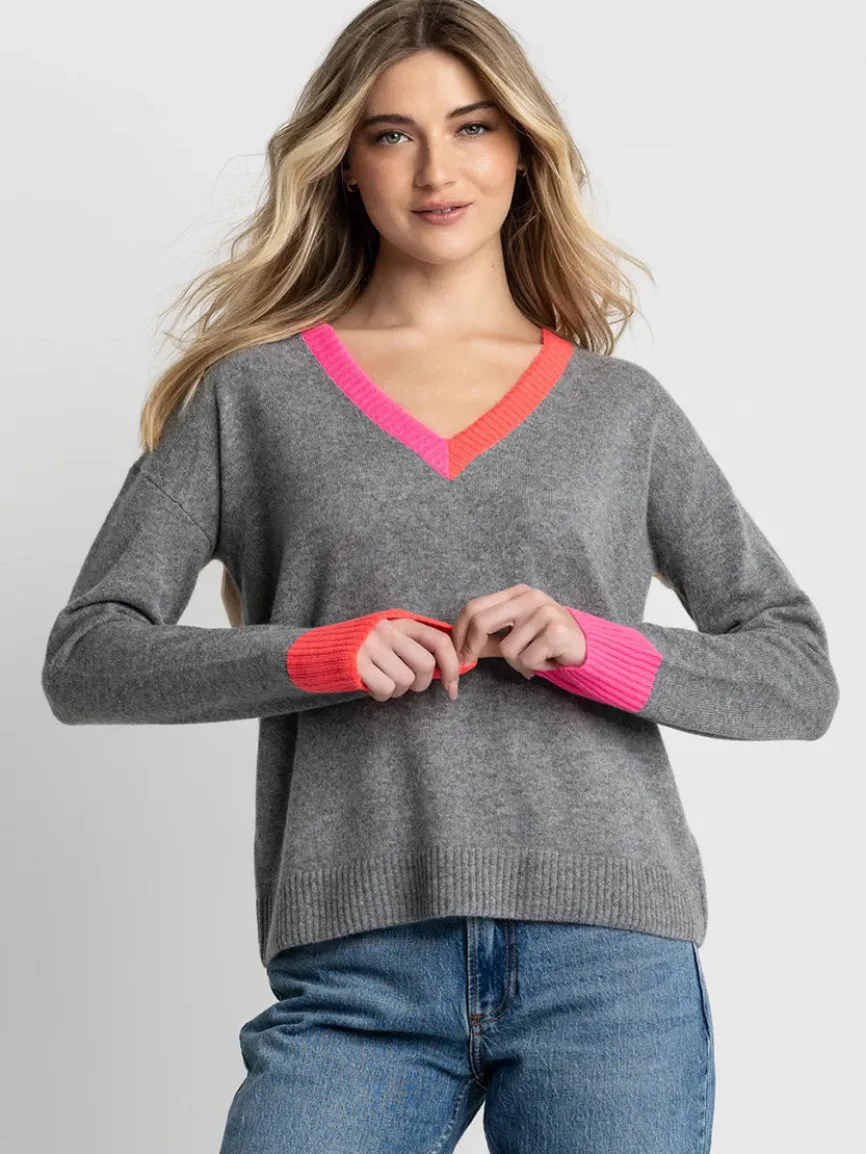 Lisa Todd Color Wheel Sweater in Fog/Caramel