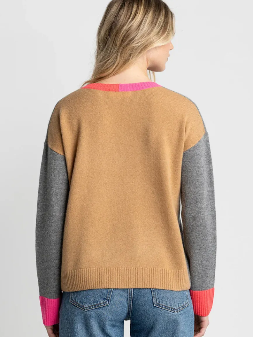 Lisa Todd Color Wheel Sweater in Fog/Caramel