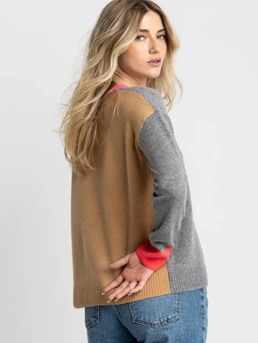 Lisa Todd Color Wheel Sweater in Fog/Caramel