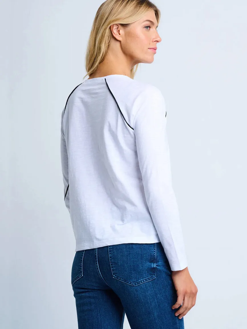 Lisa Todd Piping Hot Tee in White