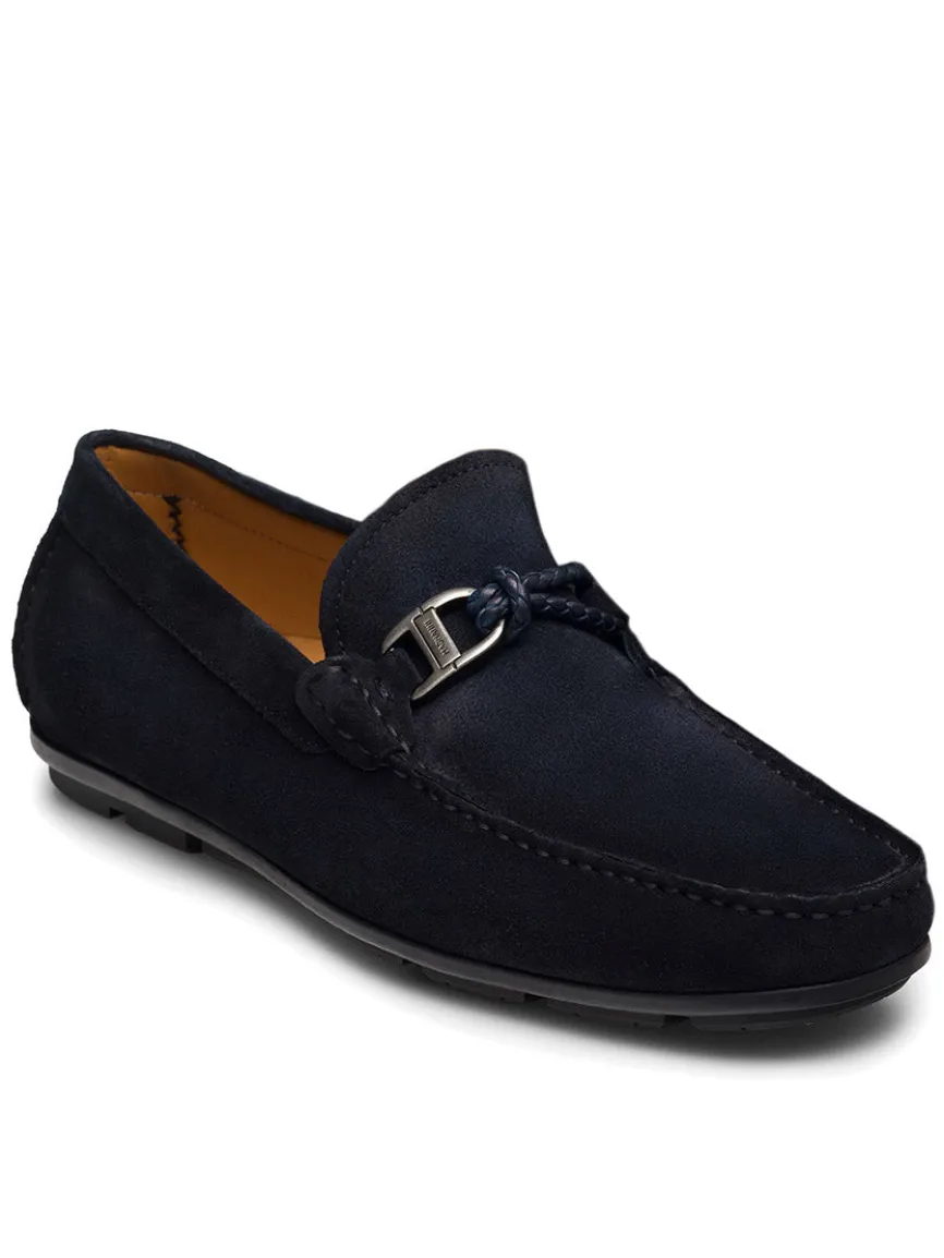 Magnanni Monterey Braid Bit in Navy Suede