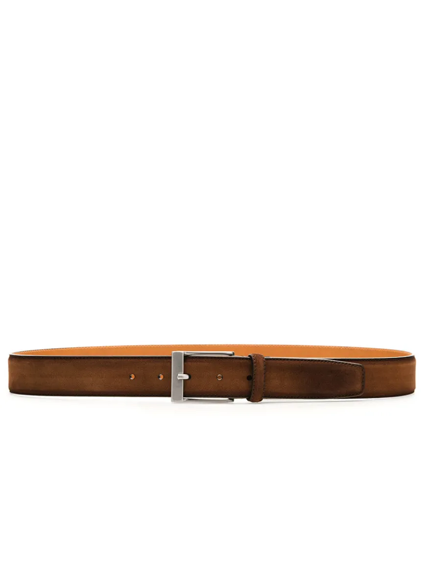 Magnanni Telante Belt in Cognac Suede
