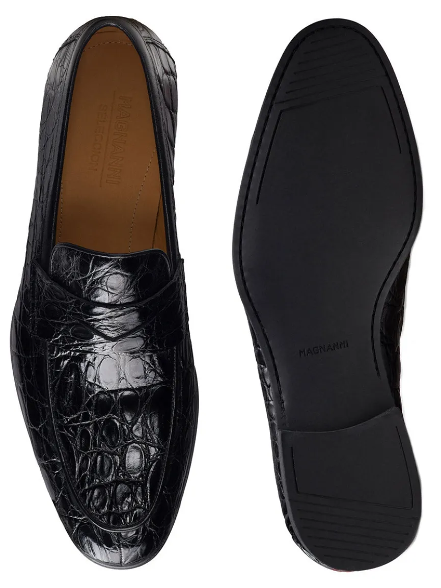 Magnanni Vicente Croc in Black