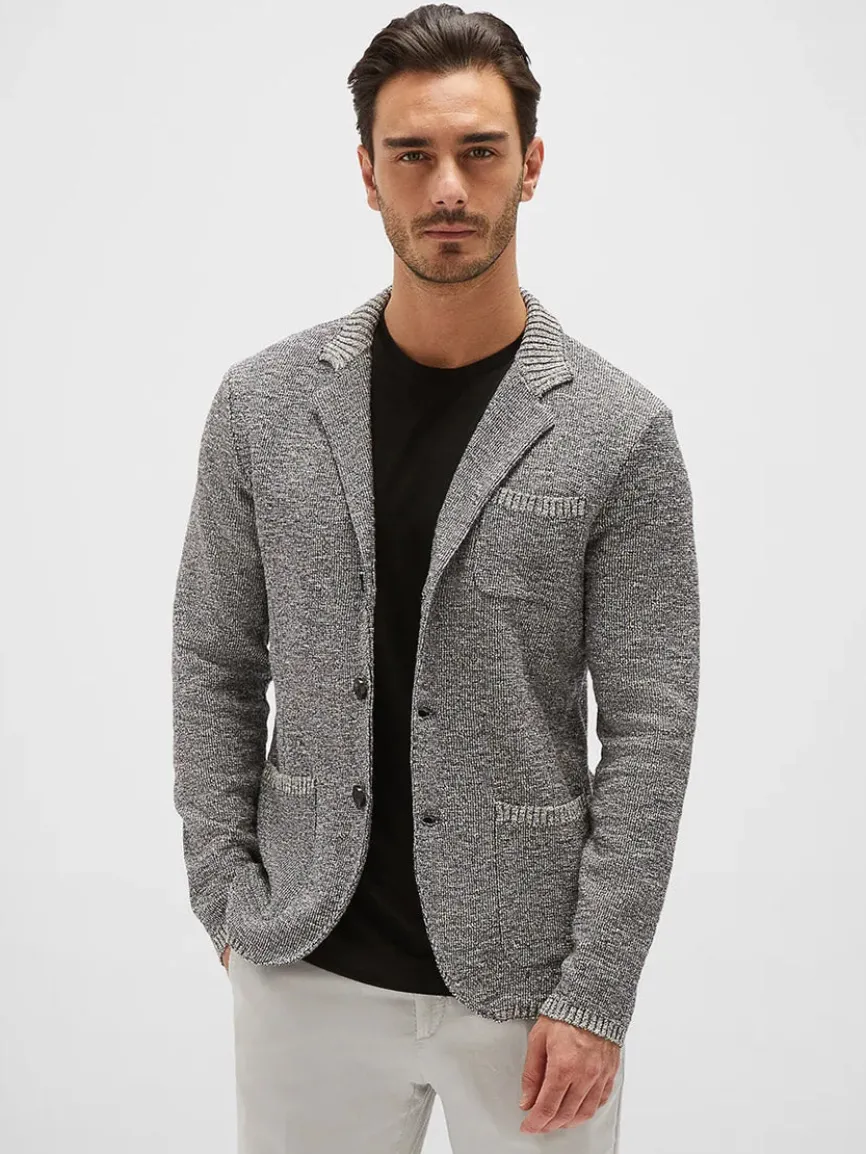 Maurizio Baldassari Portofino Moulinè Cotton Swacket in Black