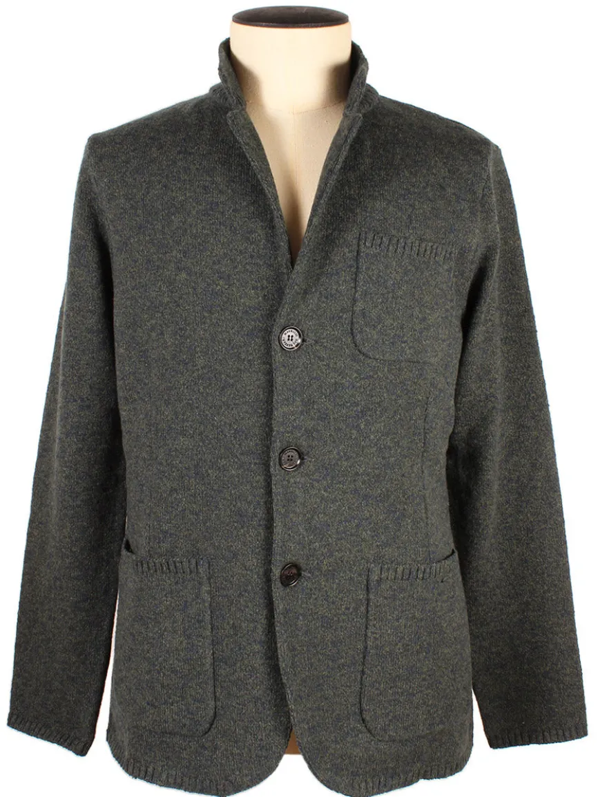 Maurizio Baldassari Winter Mouline Swacket in Green/Navy Mix