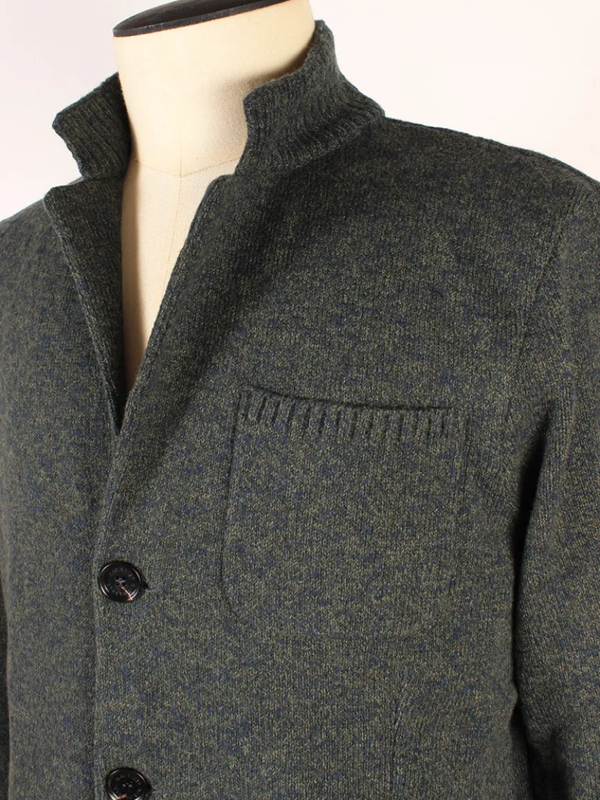 Maurizio Baldassari Winter Mouline Swacket in Green/Navy Mix