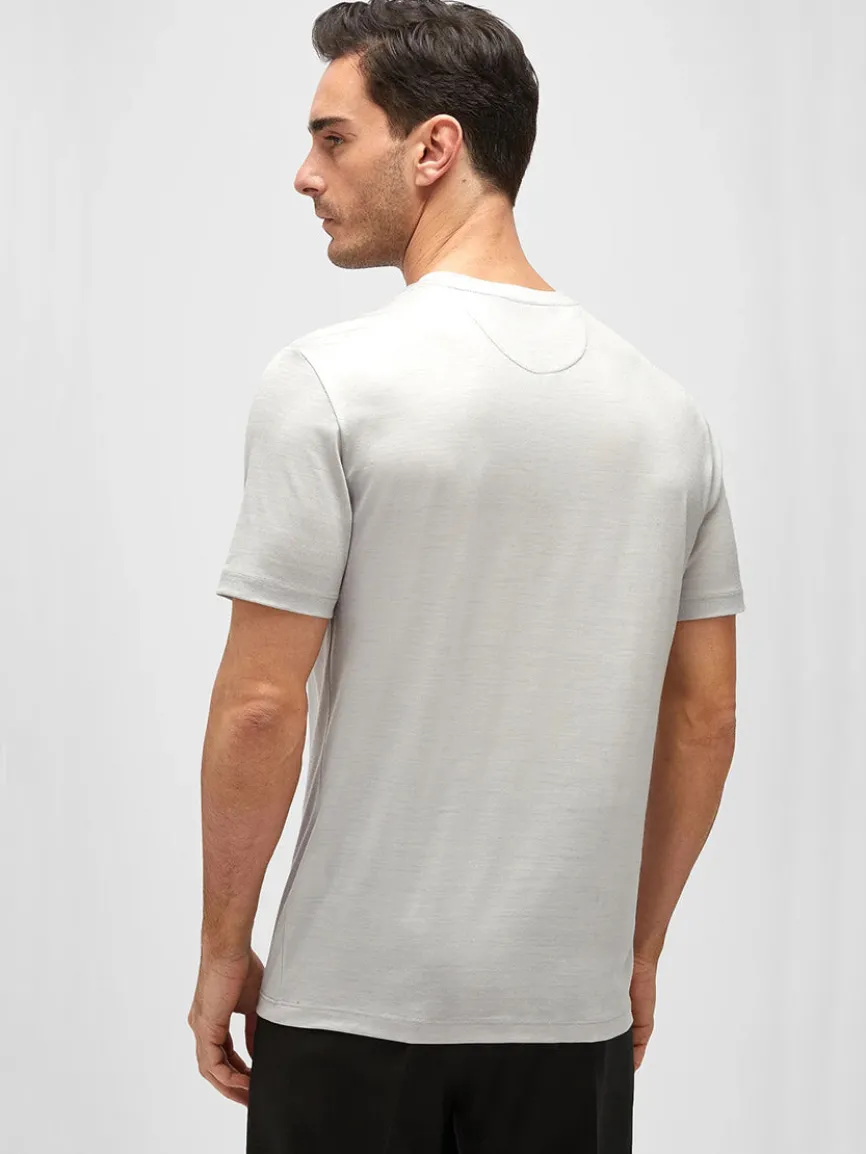 Maurizio Baldassari Linate Techmerino Short Sleeve T-Shirt in Light Grey