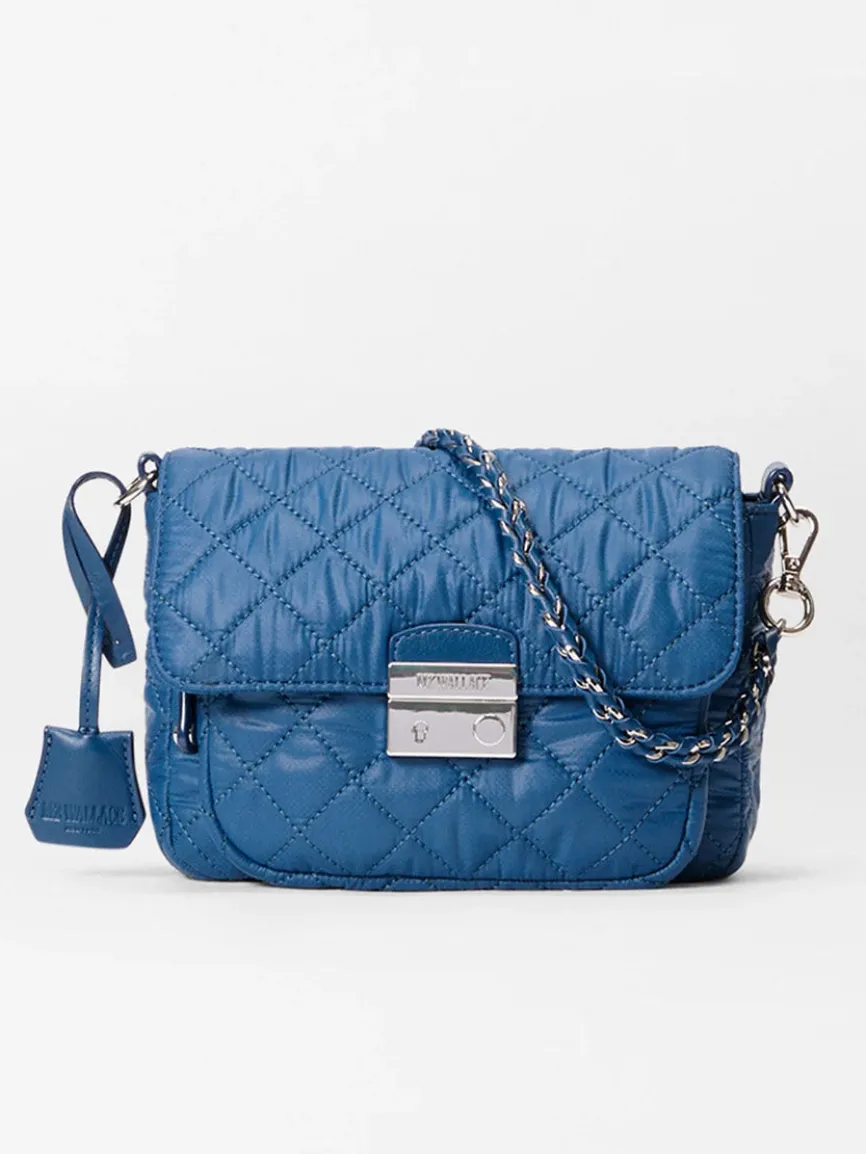 MZ Wallace Crosby Lock Small Crossbody in French Blue Oxford