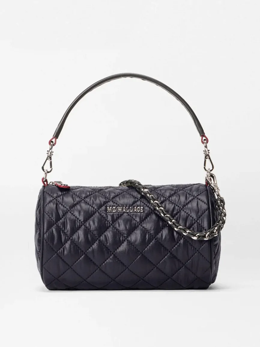 MZ Wallace Crosby Barrel Crossbody in Black Oxford