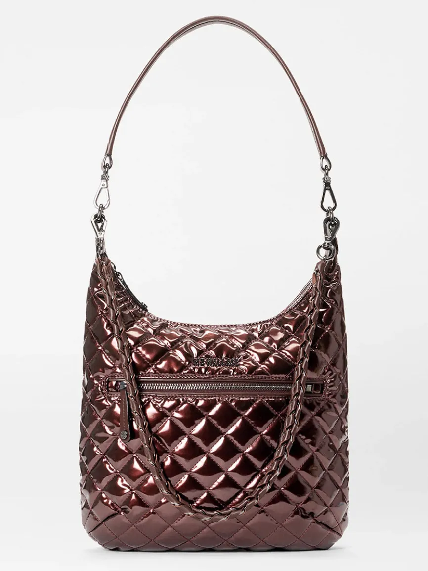 MZ Wallace Crosby Sienna in Bordeaux Lacquer Oxford