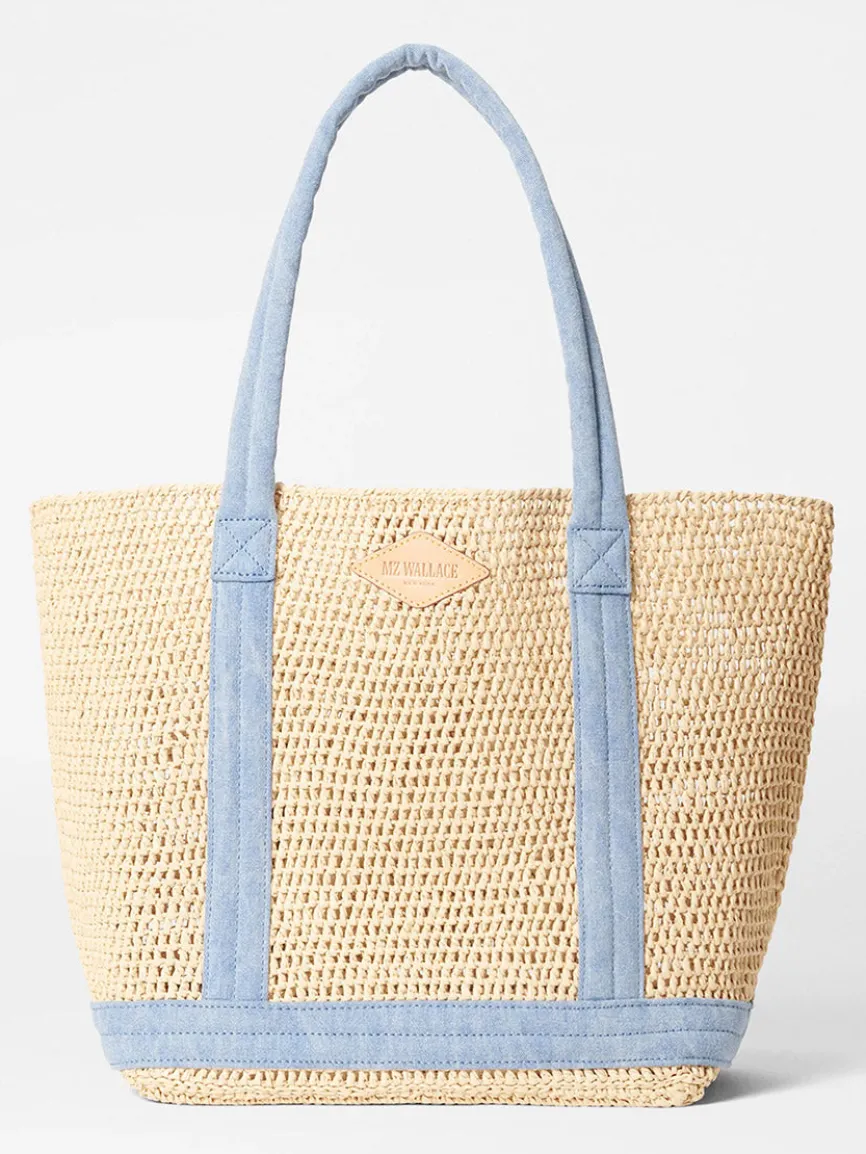 MZ Wallace Medium Crochet Tote in Crochet/True Light Denim