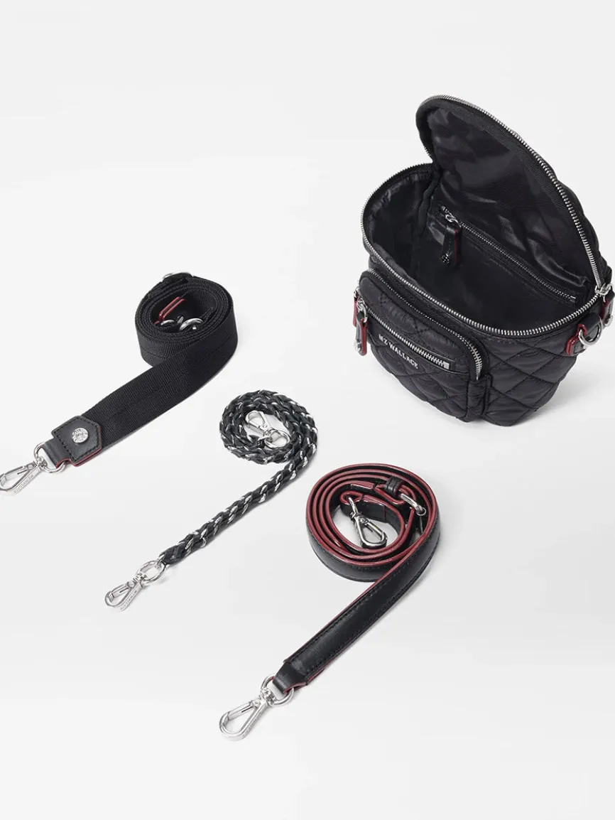 MZ Wallace Micro Crosby Crossbody Sling in Black Oxford