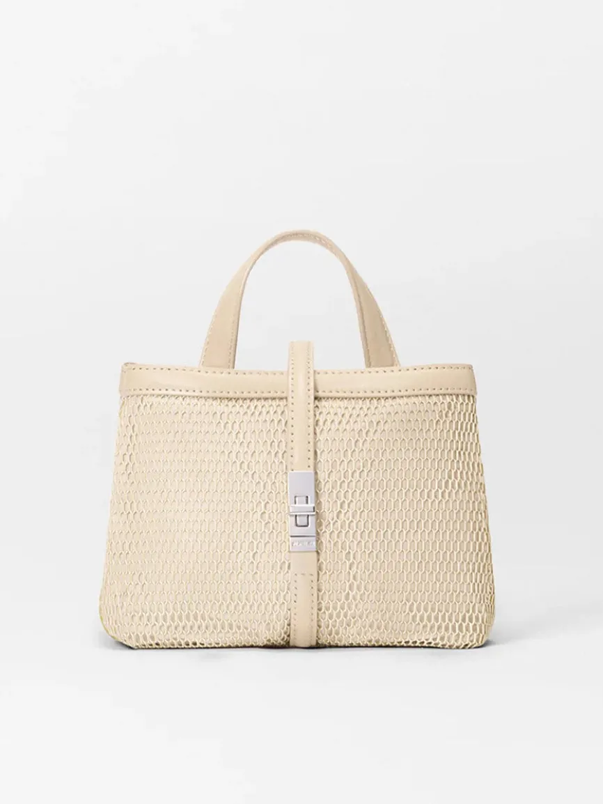 MZ Wallace Mini Astor Top Handle in Buff Mesh