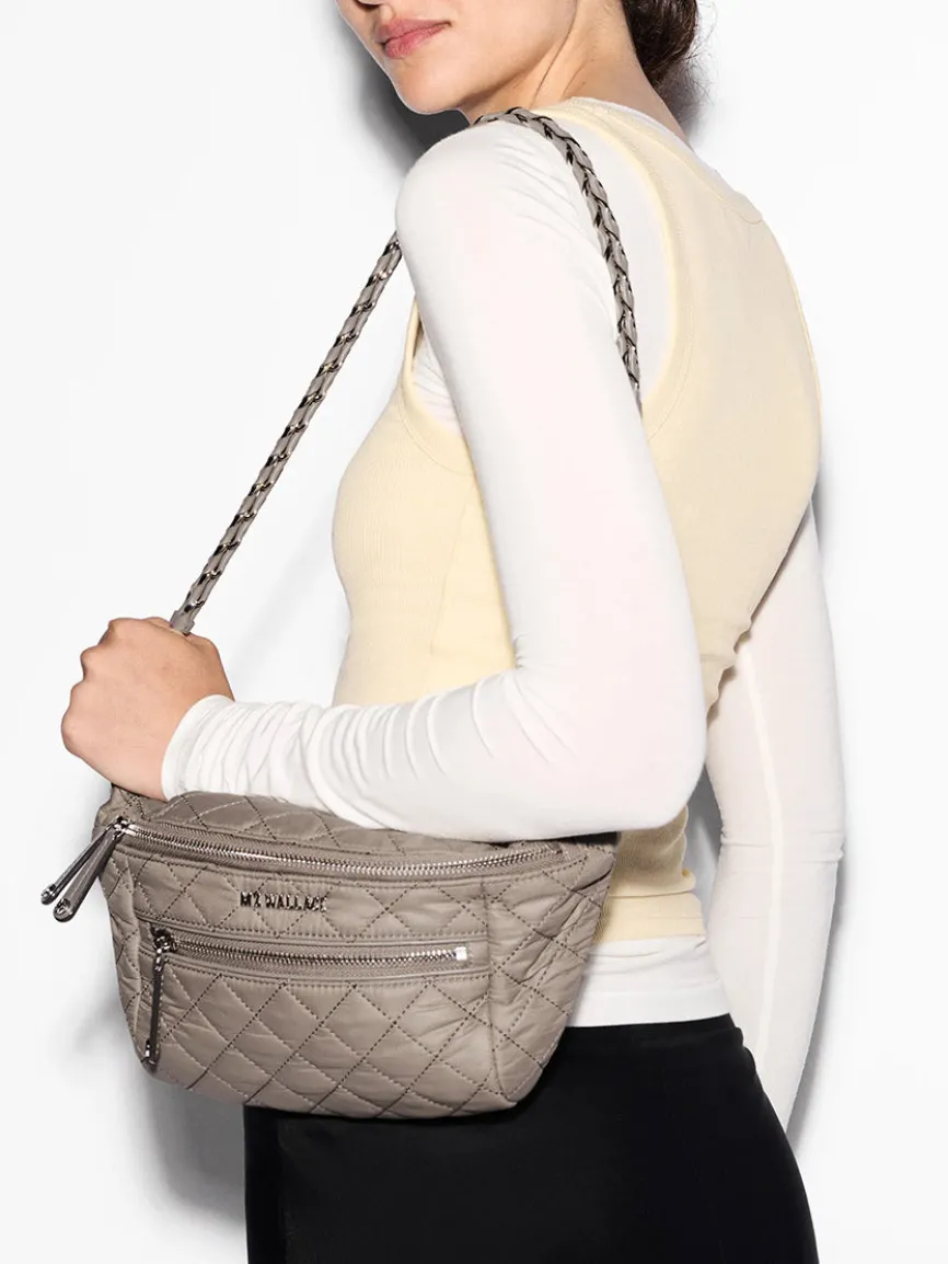 MZ Wallace Small Crosby Sling Bag in Morning Dove Oxford