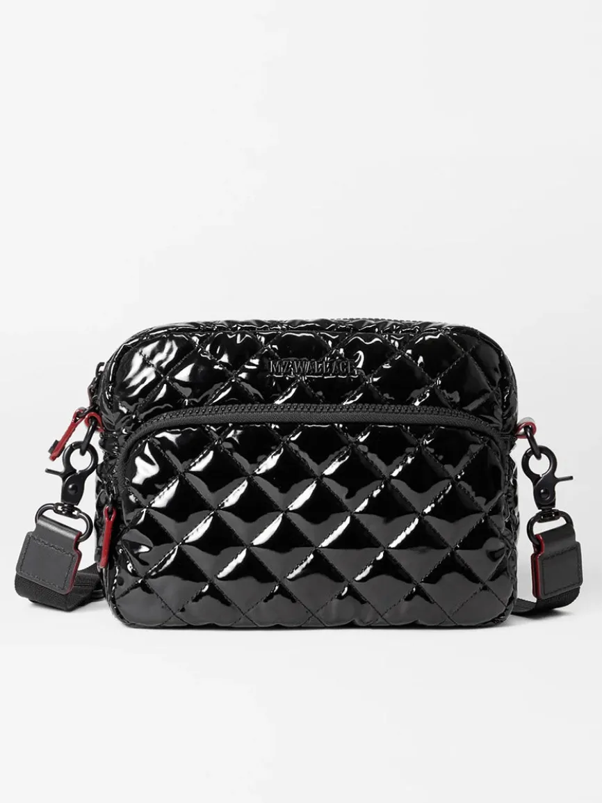 MZ Wallace Small Metro Camera Bag in Black Lacquer Oxford