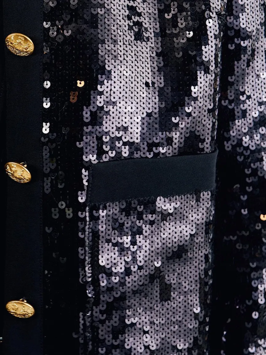 Nili Lotan Katherine Sequin Jacket in Black