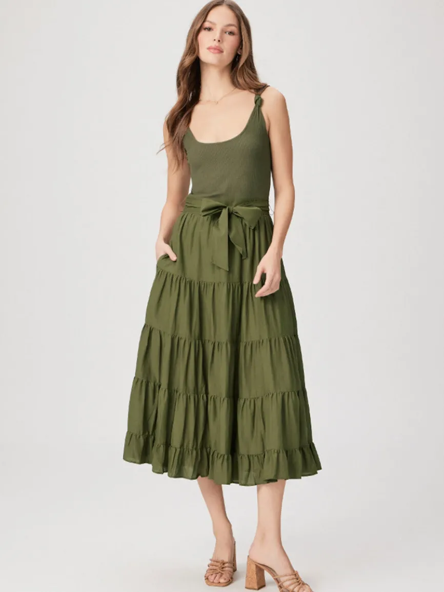 Paige Samosa Dress in Dark Olive