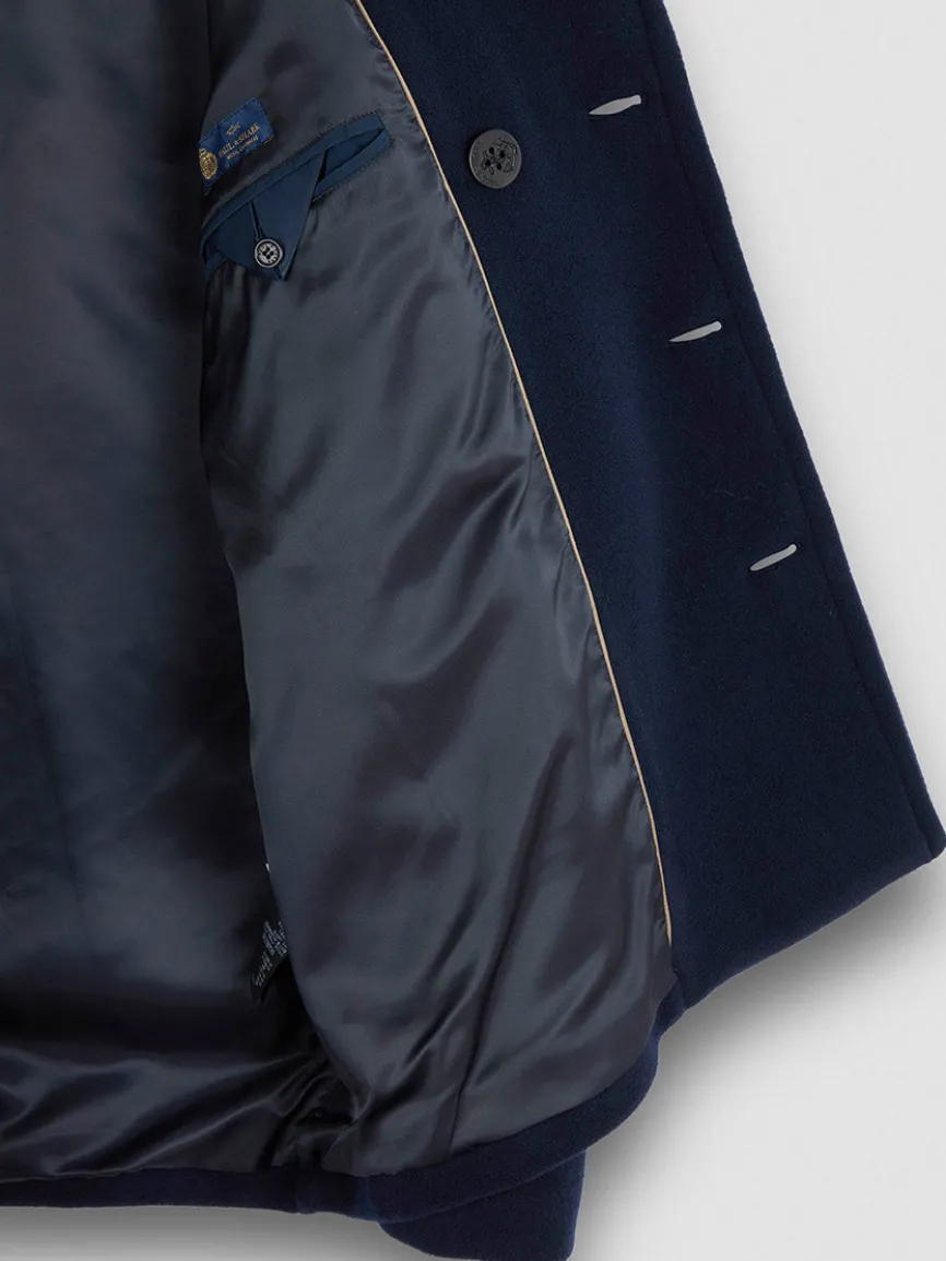 Paul & Shark Peacoat In Wool & Cashmere In Navy