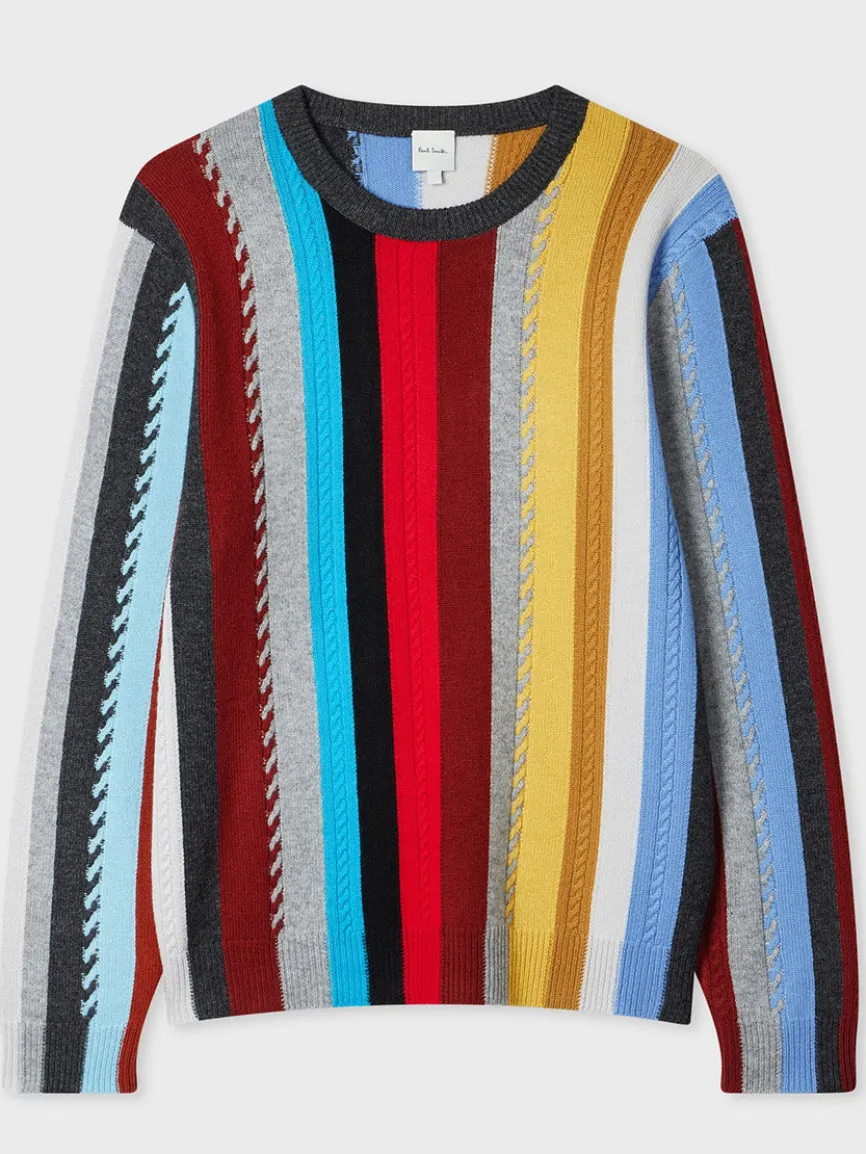 Paul Smith Cashmere-Blend Signature Stripe Sweater in Multi