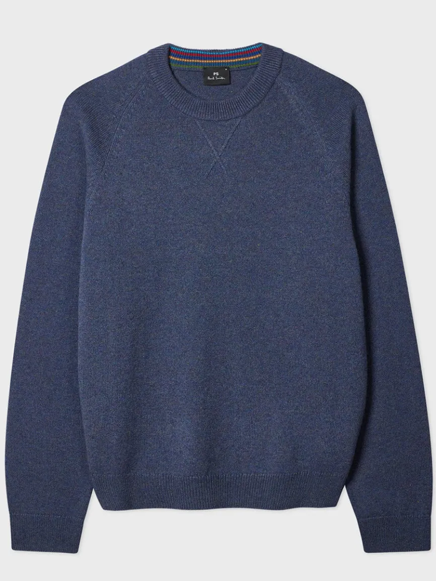 Paul Smith Indigo Merino Wool Crew Neck Sweater