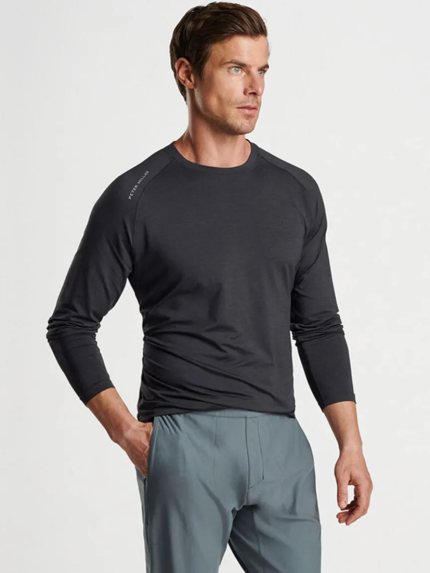 Peter Millar Aurora Performance Long-Sleeve T-Shirt in Black