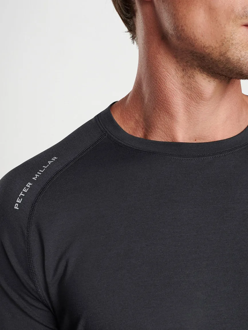 Peter Millar Aurora Performance Long-Sleeve T-Shirt in Black
