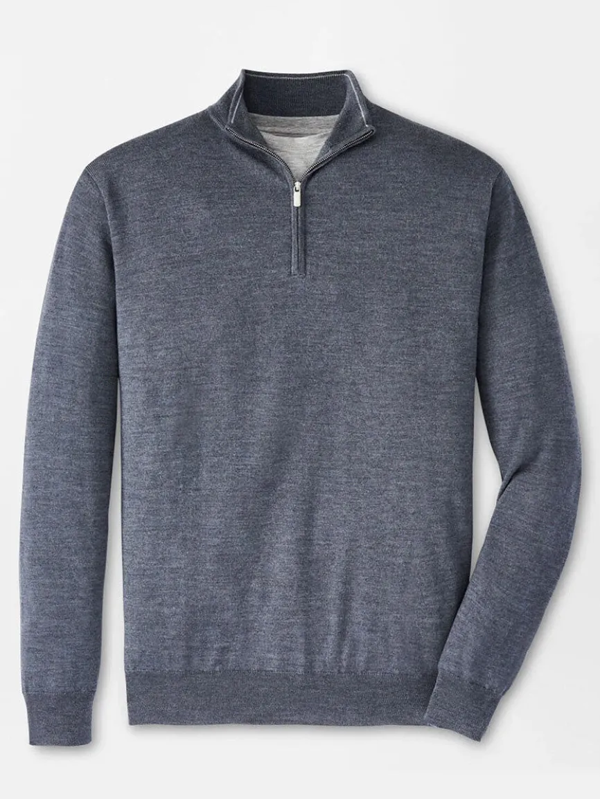 Peter Millar Autumn Crest Quarter-Zip in Charcoal