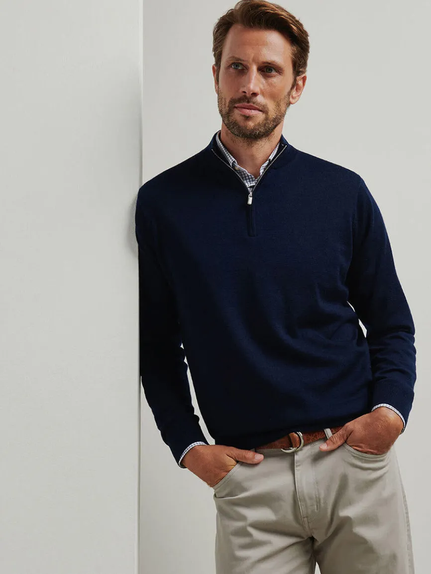 Peter Millar Autumn Crest Quarter-Zip in Navy