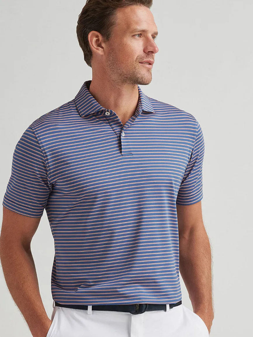 Peter Millar Bridge Performance Jersey Polo in Ocean Blue