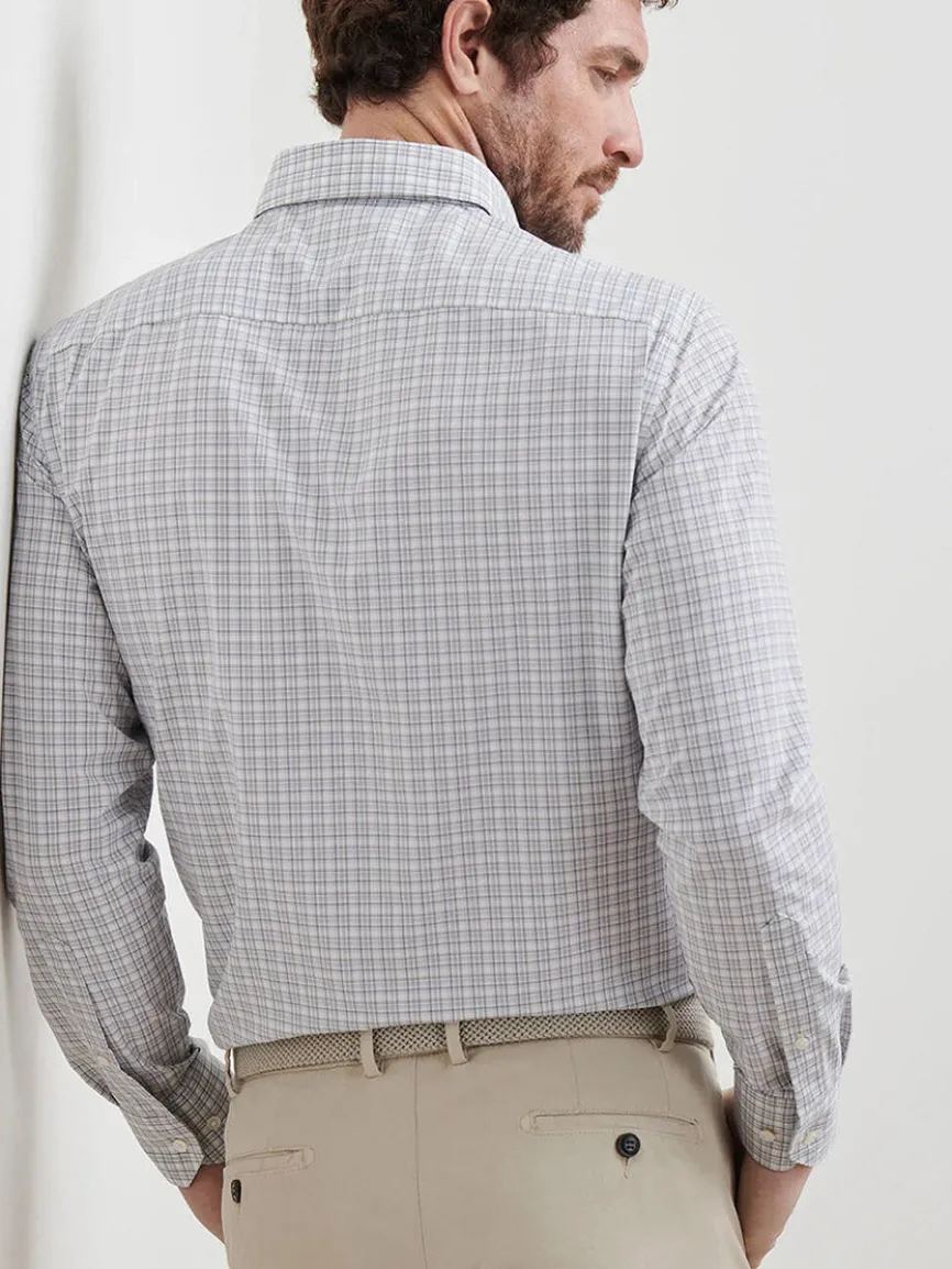 Peter Millar Carter Performance Poplin Sport Shirt in Nebula Blue