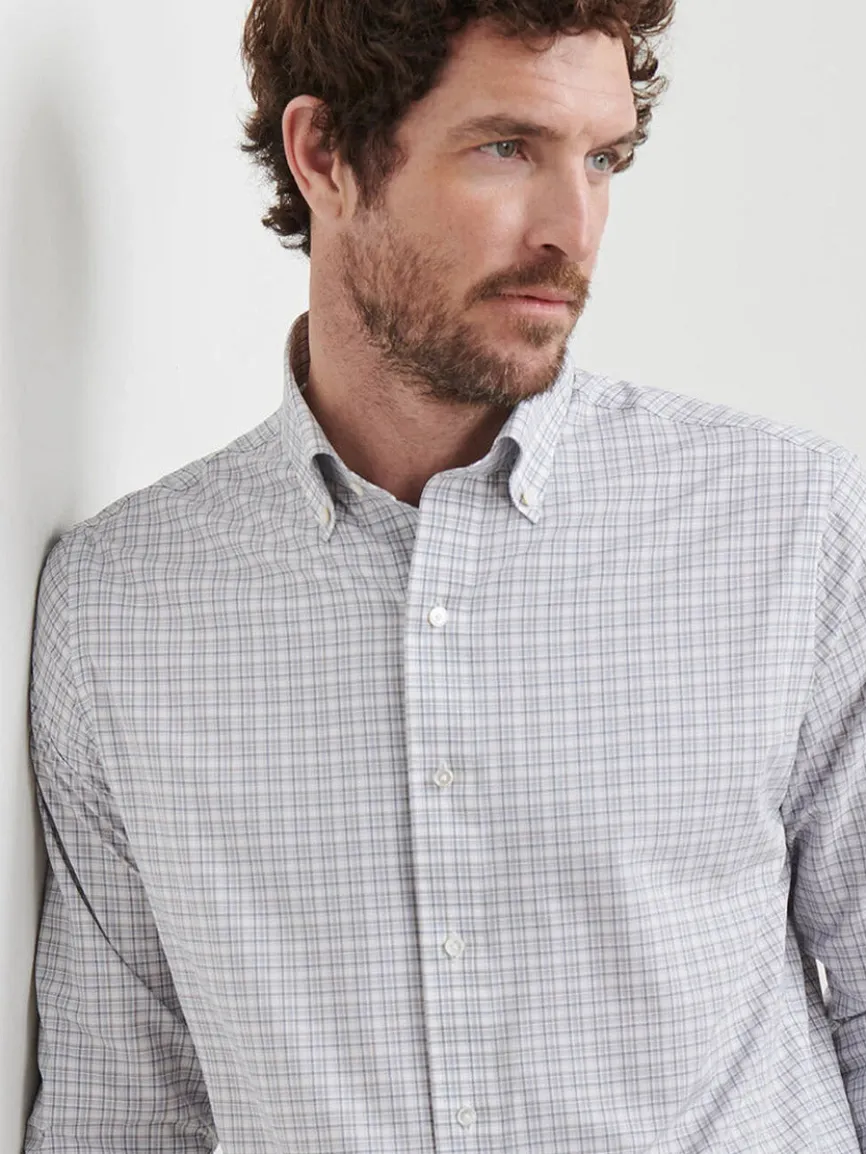 Peter Millar Carter Performance Poplin Sport Shirt in Nebula Blue